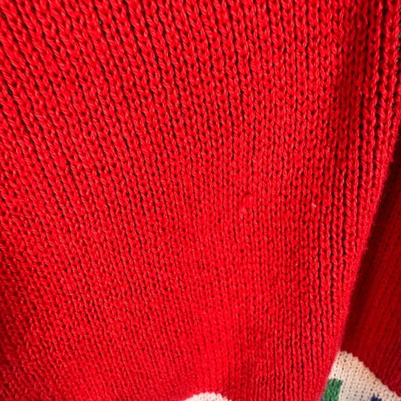 Touchy Subject Christmas Sweater Size S Vintage Train 3D Santa Holiday USA Made - Picture 7 of 11